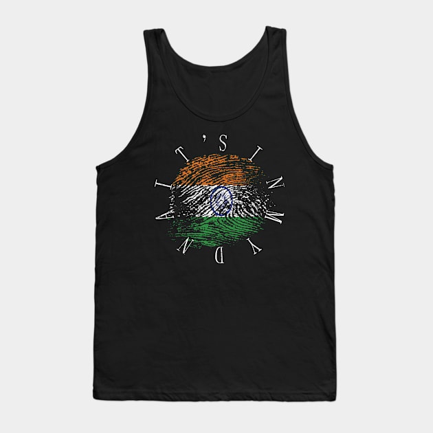 It's In My Dna Indian Flag India Country Vintage Gift Tank Top by Grabitees